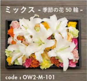 お別れ花 ミックス 季節の花50輪 OW2-M-101＜デジタルメッセージを添えることが出来ます＞