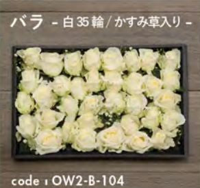 お別れ花 バラ 白35輪 かすみ草入り OW2-B-104＜デジタルメッセージを添えることが出来ます＞