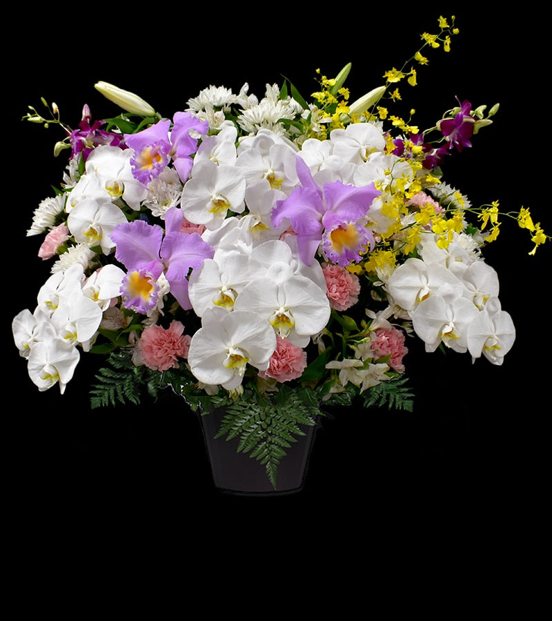 洋風生花（一基）＜デジタルメッセージを添えることが出来ます＞